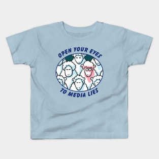 Open Your Eyes to Media Lies Kids T-Shirt